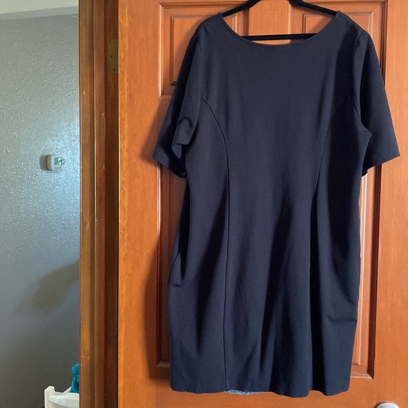 Lane Bryant Black Panel Front Dress with Lace Overlay-Size 18 - Picture 2 of 5